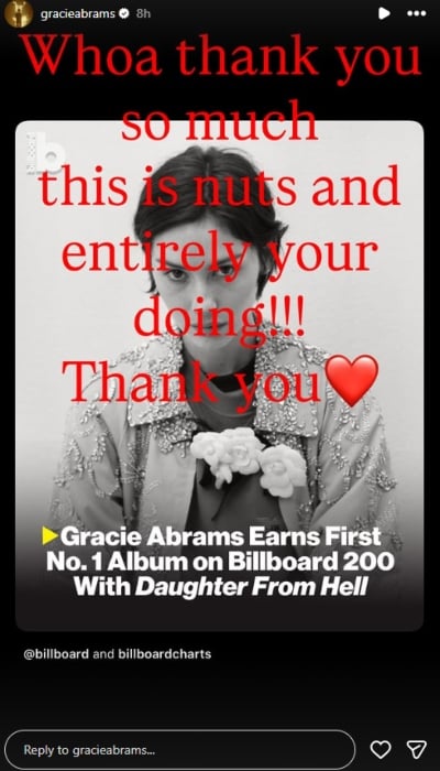 P.C. Gracie Abrams/Instagram stories