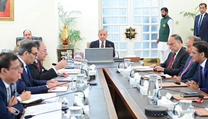 وزیراعظم رائٹ سائزنگ اجلاس کی صدارت کر رہے ہیں - فوٹو: پی آئی ڈی