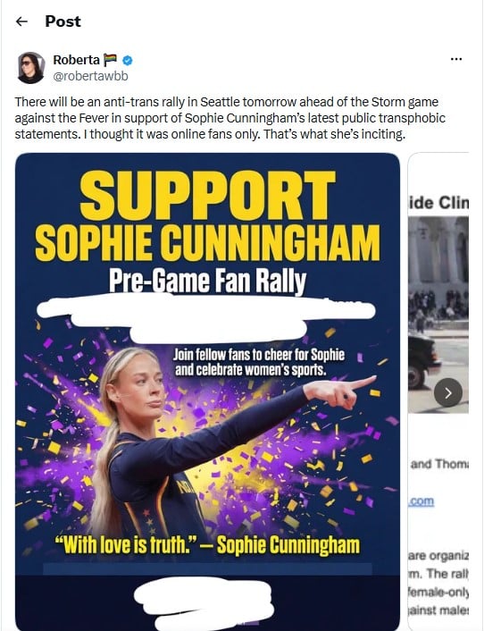 WNBA under fire as fans demand to cancel rally over Sophie Cunningham comments