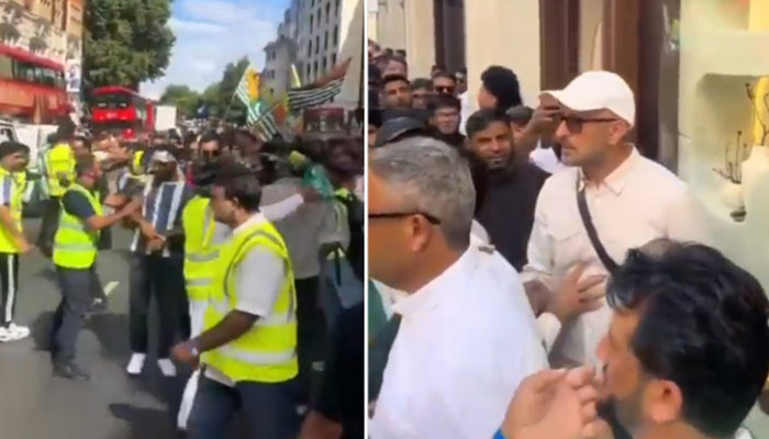 لندن میں احتجاج کی کوریج کے دوران جیو نیوز کے رپورٹر مرتضیٰ علی شاہ پر حملہ