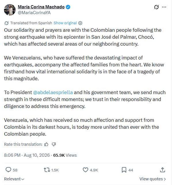 Colombia earthquake leaves nearly 30 dead as global leaders offer support