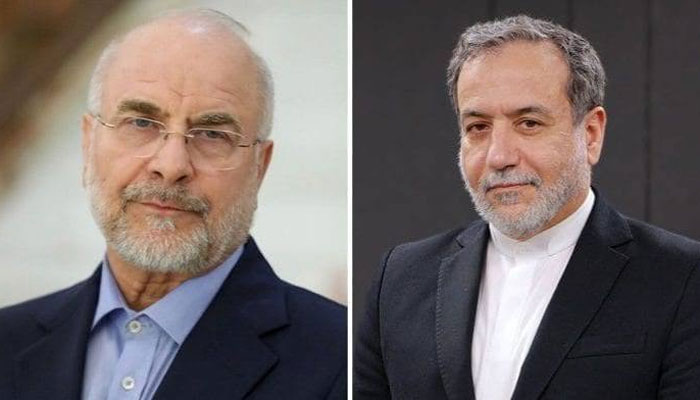دائیں جانب عباس عراقچی اور بائیں جانب محمد باقر قالیباف— فائل فوٹو