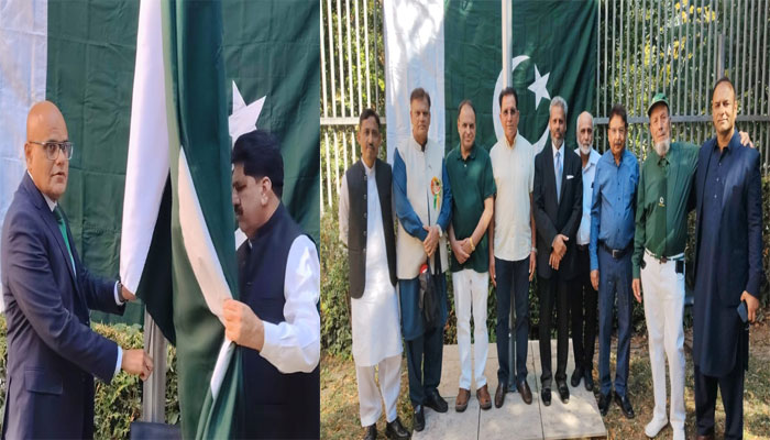 آسٹریا میں پاکستان کے 79ویں یومِ آزادی کی تقریب، سفارتخانے میں  پرچم کشائی