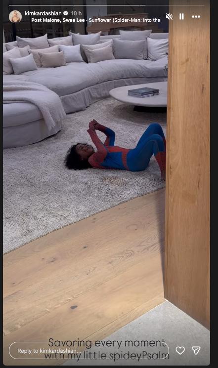 Kim Kardashian shares sweet Spider-Man moment with youngest son Psalm