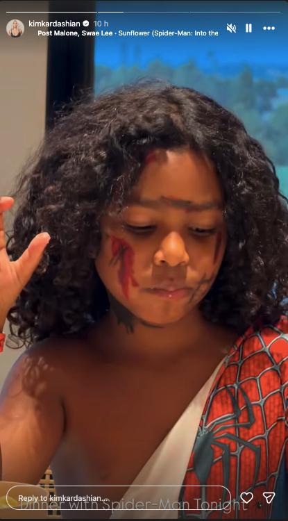 Kim Kardashian shares sweet Spider-Man moment with youngest son Psalm