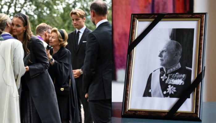 Queen Sonja joins King Haakon VIII at sombre memorial service for late King Harald V