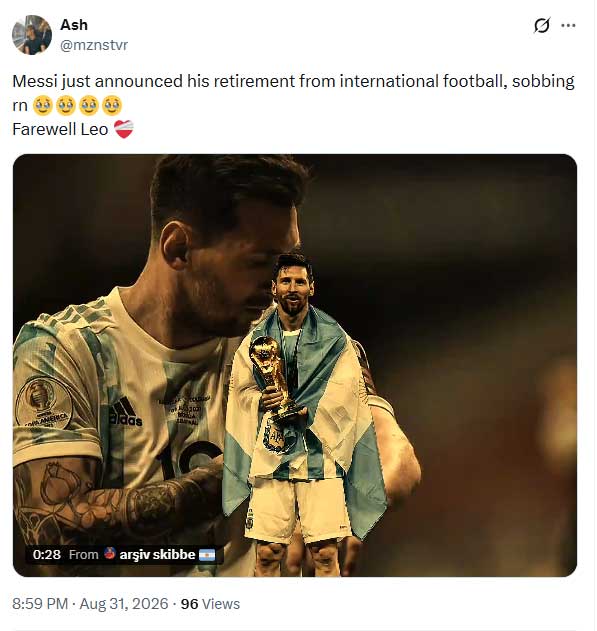 Lionel Messi’s retirement sparks emotional reactions from fans and football stars