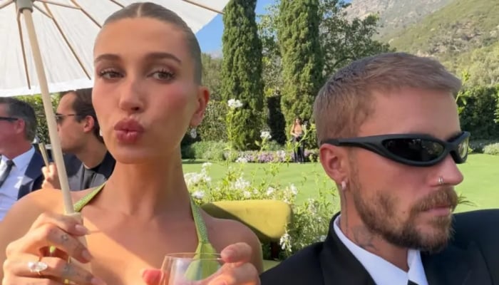 Justin Bieber, Hailey Bieber appear to share tense moment at Billie Eilish’s brother’s wedding