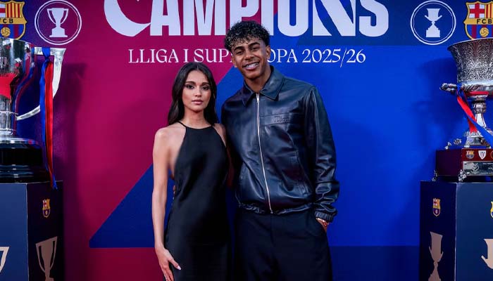 Lamine Yamal, Inés García make red carpet debut as couple at AFE Awards