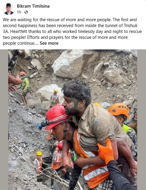 Nepal flood miracle: Crews rescue two workers from tunnel after nine days