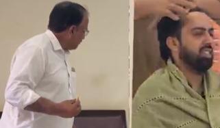 خیبر پختونخوا: ڈی پی او کے دفتر میں شہری کے بال بنوانے کی ویڈیو وائرل
