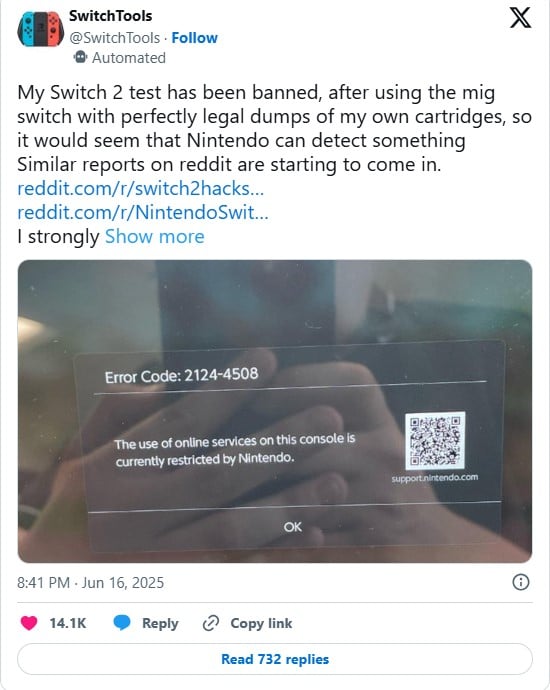 Nintendo reverses Switch 2 bans after mass complaints from legitimate owners