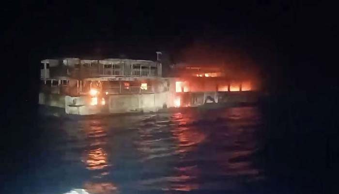 Philippine ferry fire kills five, over 80 missing, search operation underway