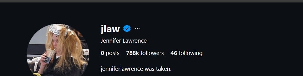 Jennifer Lawrence explains Instagram handle, reacts cheekily to viral moment