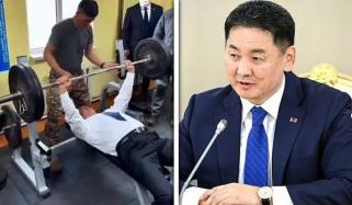 منگولیا کے صدر نے 100 کلوگرام سے بینچ پریس کر کے لوگوں کو حیران کر دیا
