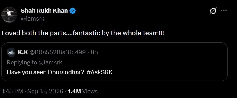 Shah Rukh Khan / X