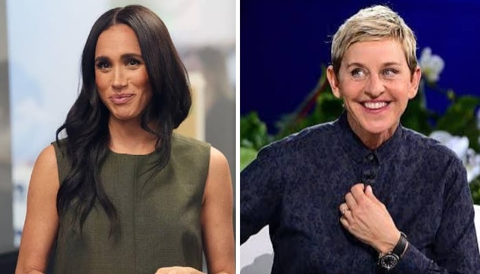 Meghan Markle spotted chatting with Ellen DeGeneres in first sighting since UK return