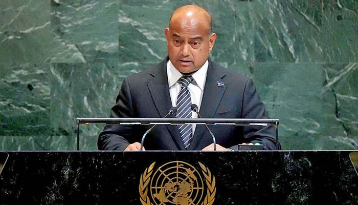 David Adeang announces at UN Nauru will now be known as Naoero