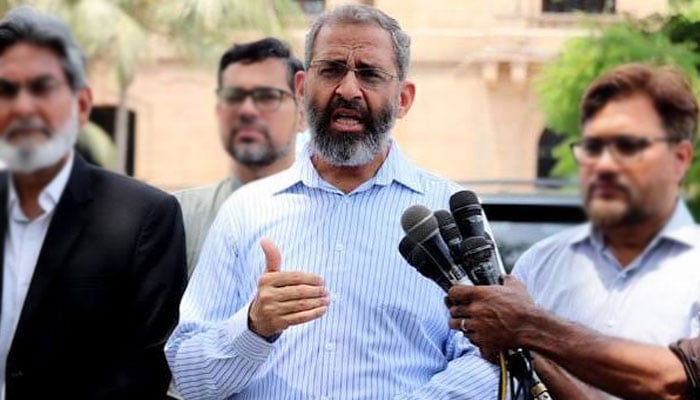 امیرِ جماعتِ اسلامی کراچی منعم ظفر خان---فائل فوٹو
