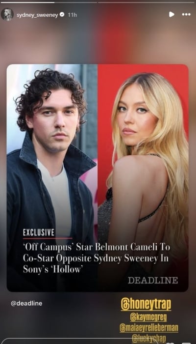 P.C. Sydney Sweeney / Instagram Stories