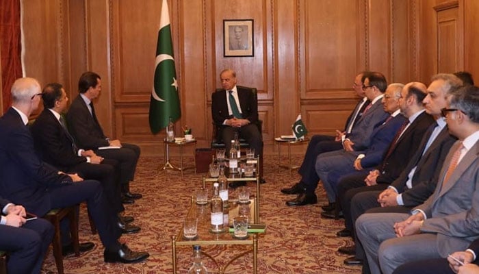 وزیراعظم کی جے پی مورگن کے وفد سے ملاقات - فوٹو: پی آئی ڈی