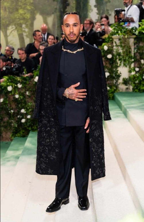Lewis Hamilton powerful statement jewelry at the Met Gala decoded