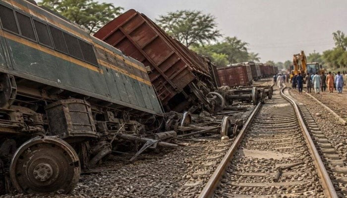 نواب شاہ: مال بردار ٹرین کی بوگی پٹری سے اتر گئی، ریلوے حکام