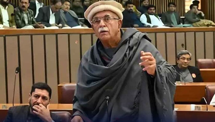 قومی اسمبلی میں اپوزیشن لیڈر محمود خان اچکزئی—فائل فوٹو