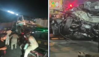 لاہور، ٹریلر آگے جانے والی گاڑی سے ٹکرا گیا، 3 افراد جاں بحق