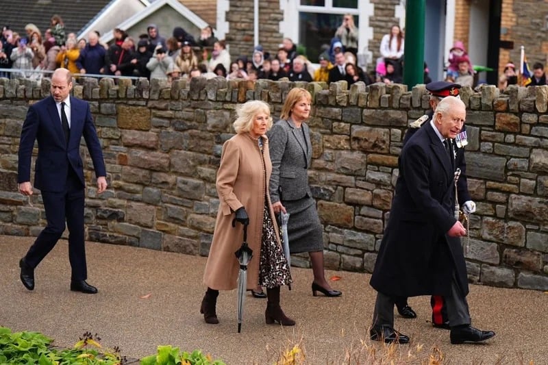 King Charles, Prince William join Queen Camilla to mark emotional visit