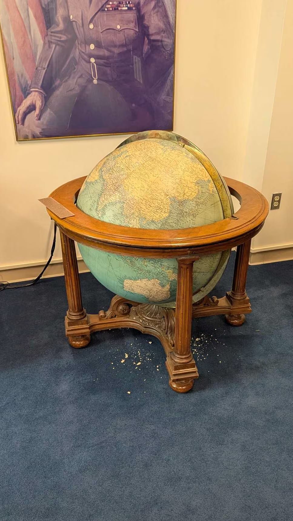 Damaged Eisenhower globe